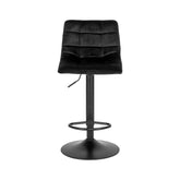 Scaun de bar negru/negru din catifea poliester si metal Middelfart House Nordic